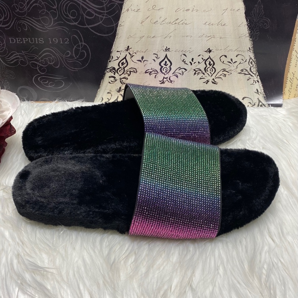 INC Feymin-Faux-Fur Slipper Slides